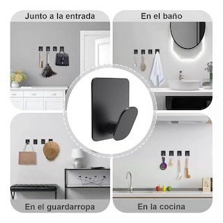 Foto 3 | Foto 3 | Gancho Adhesivo De Acero Inoxidable Para Toallas De Baño4pcs Eo Safe Imports Esi-15482 Negro