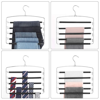 Foto 6 | Foto 6 | Juego De 3 Perchas Para Pantalones Songmics De 5 Capas Que Ahorran Espacio