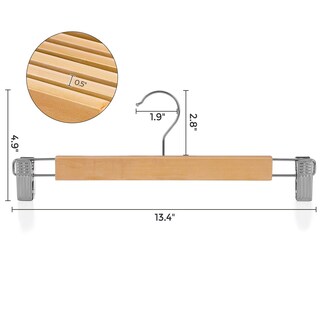 Foto 7 | Foto 7 | Perchas Para Pantalones Songmics De Madera Con Clips, Paquete De 12 Unidades, Ucrw008-12