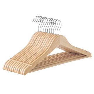 Foto 1 | Foto 1 | Perchas De Madera Songmics, Paquete De 12 Unidades, Antideslizantes, Para Abrigos, Pantalones Y Bar - Venta Internacional.
