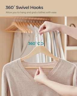 Foto 5 | Foto 5 | Perchas De Madera Songmics, Paquete De 12 Unidades, Antideslizantes, Para Abrigos, Pantalones Y Bar - Venta Internacional.
