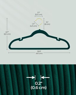 Foto 6 | Foto 6 | Perchas De Terciopelo Songmics Ucrf029c05, 50 Unidades, Color Verde Bosque - Venta Internacional.