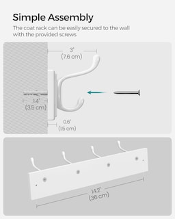 Foto 6 | Foto 6 | Perchero de Pared Songmics con 8 Ganchos Dobles - Venta Internacional