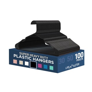 Foto 1 | Foto 1 | Juego De Perchas Lifemaster De Plástico, 100 Piezas, Color Negro - Venta Internacional.