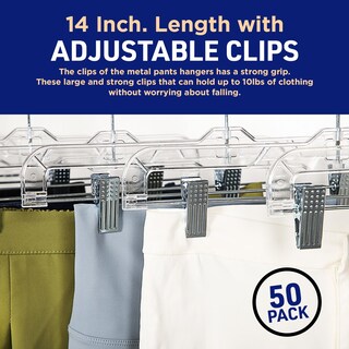 Foto 5 | Foto 5 | Perchas De Plástico Lifemaster, 50 Unidades, 14 Pulgadas, Transparentes, Antideslizantes - Venta Internacional.