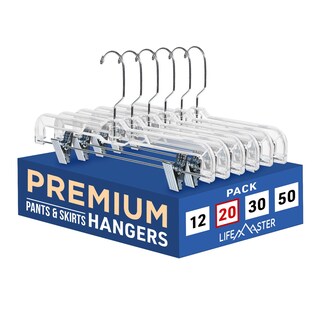 Foto 1 | Foto 1 | Perchas De Plástico Lifemaster, 20 Unidades, 14 Pulgadas, Transparentes, Antideslizantes - Venta Internacional.