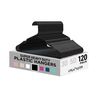 Foto 6 | Foto 6 | Set De Perchas Para Ropa Lifemaster De Plástico, 120 Piezas, Color Negro - Venta Internacional.