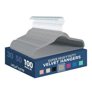 Foto 1 | Foto 1 | Juego De Perchas Lifemaster De Terciopelo Antideslizante, 100 Piezas, Color Gris - Venta Internacional.