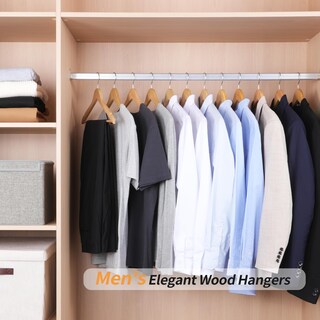 Foto 6 | Foto 6 | Perchas Para Ropa Amazon Basics, Traje De Madera, 30 Unidades, Color Natural - Venta Internacional.