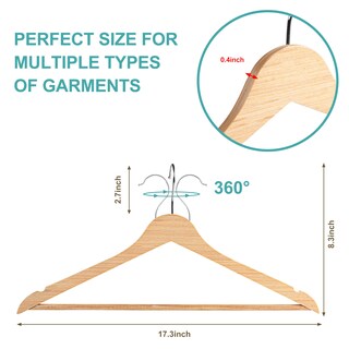 Foto 4 | Foto 4 | Perchas De Madera, Perchas De Calidad, Premium, Delgadas, 30 Unidades, Naturales - Venta Internacional.