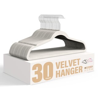Foto 1 | Foto 1 | Velvet Hangers Simple Deluxe, Paquete De 30 Unidades, Antideslizantes, Color Blanco - Venta Internacional.