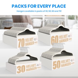 Foto 7 | Foto 7 | Velvet Hangers Simple Deluxe, Paquete De 30 Unidades, Antideslizantes, Color Blanco - Venta Internacional.