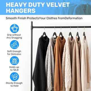 Foto 4 | Foto 4 | Velvet Hangers Simple Deluxe, Paquete De 30 Unidades, Antideslizantes, Color Negro - Venta Internacional.