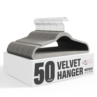 Foto 1 | Foto 1 | Velvet Hangers Simple Deluxe, Paquete De 50 Unidades, Antideslizantes, Color Gris - Venta Internacional.