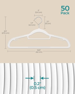 Foto 6 | Foto 6 | Percheros Songmics, 50 Unidades, Plástico Resistente, Color Blanco - Venta Internacional.