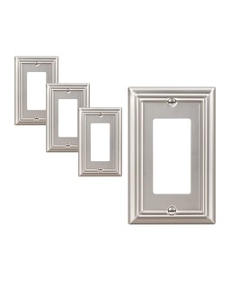 Foto 1 | Foto 1 | Funda De Enchufe De Pared Dewenwils, Metal, Paquete De 4 Unidades, Níquel Cepillado - Venta Internacional.