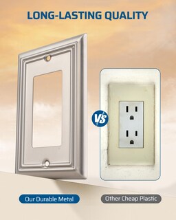 Foto 2 | Foto 2 | Funda De Enchufe De Pared Dewenwils, Metal, Paquete De 4 Unidades, Níquel Cepillado - Venta Internacional.
