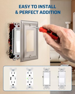 Foto 3 | Foto 3 | Funda De Enchufe De Pared Dewenwils, Metal, Paquete De 4 Unidades, Níquel Cepillado - Venta Internacional.