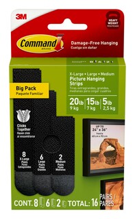 Foto 1 | Foto 1 | Tiras Para Colgar Cuadros Command Black, Paquete Mixto De 16 Pares - Venta Internacional.