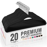 Perchas De Terciopelo House Day Premium Antideslizantes Paquete De 20 Unidades Negras - Venta Internacional.