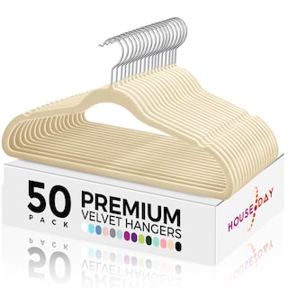 Foto 1 | Foto 1 | Perchas De Terciopelo House Day Premium Paquete De 50 Unidades Antideslizantes Color Beige - Venta Internacional.