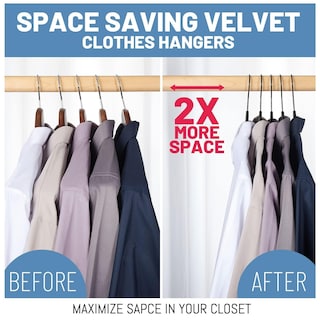 Foto 4 | Foto 4 | Colgador De Fieltro Antideslizante Velvet Hangers House Day Color Negro Paquete De 60 - Venta Internacional.
