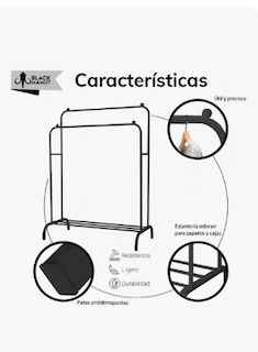Foto 3 | Foto 3 | Perchero Armable Metálico Organizador Ropa Color Negro