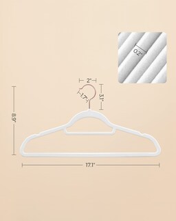 Foto 7 | Foto 7 | Juego De 50 Perchas Songmics De Terciopelo Color Blanco Nube Ucrf021w02 - Venta Internacional.