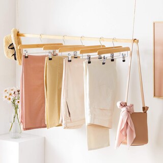 Foto 2 | Foto 2 | Perchas Para Pantalones Songmics De Madera Con Clips Ajustables Paquete De 8 - Venta Internacional.