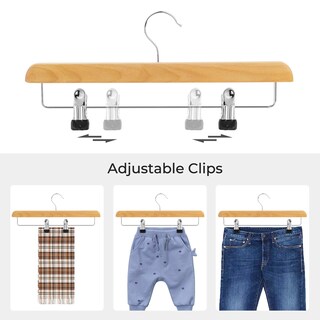 Foto 3 | Foto 3 | Perchas Para Pantalones Songmics De Madera Con Clips Ajustables Paquete De 8 - Venta Internacional.