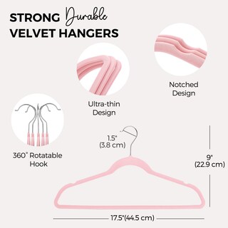 Foto 7 | Foto 7 | Perchas De Terciopelo House Day Premium  Paquete De 100  Color Rosa Claro - Venta Internacional.