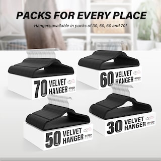 Foto 7 | Foto 7 | Perchas Para Ropa Simple Deluxe Paquete De 50 Unidades De Terciopelo Antideslizante Color Negro - Venta Internacional.