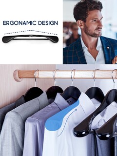 Foto 2 | Foto 2 | Perchas De Madera House Day Con Hombros Anchos Paquete De 12 Unidades Para Hombre - Venta Internacional.