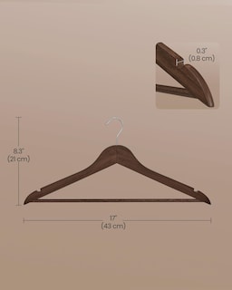 Foto 7 | Foto 7 | Perchas De Madera Songmics Para Abrigos Y Pantalones  Barra  30 Unidades  Color Marrón Nogal - Venta Internacional.