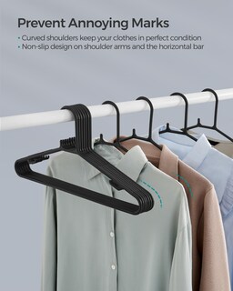 Foto 4 | Foto 4 | Paquete De 50 Perchas De Plástico Songmics Que Ahorran Espacio Negras Ucrp009b50 - Venta Internacional.
