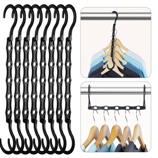 Foto 1 | Foto 1 | Organizadores De Armario House Day Magic Hangers Paquete De 8 Unidades Color Negro - Venta Internacional.