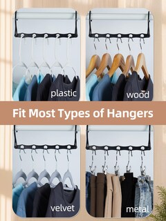 Foto 5 | Foto 5 | Organizadores De Armario House Day Magic Hangers Paquete De 8 Unidades Color Negro - Venta Internacional.