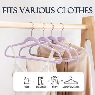 Foto 3 | Foto 3 | Velvet Hangers House Day Paquete De 30 Unidades Fieltro Antideslizante Color Morado - Venta Internacional.