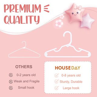 Foto 7 | Foto 7 | Baby Hangers House Day De Plástico Paquete De 20 Unidades Armario Blanco - Venta Internacional.