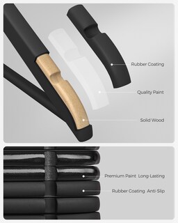 Foto 2 | Foto 2 | Juego De 20 Perchas De Madera Songmics Con Revestimiento De Goma Color Negro - Venta Internacional.