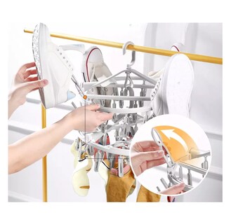 Foto 5 | Foto 5 | Percha Plegable Giratoria Para Secar Ropa Con 24 Pinzas Gris