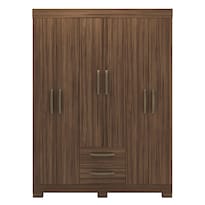 Ropero Closet Moderno 6 Puertas Y 2 Cajones Nt6015 Nogal