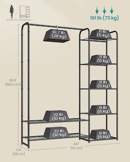 Foto 5 | Foto 5 | Armario Songmics Ulgr462b01 De 112 X 29 X 158,4 Cm Con Estantes - Venta Internacional.