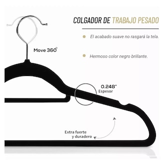 Foto 2 | Foto 2 | Ganchos de Ropa color Negro 20 Piezas