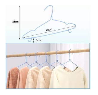 Foto 2 | Foto 2 | Ganchos para Ropa Antiderrapantes se Acero Inoxidable Azul 20 piezas