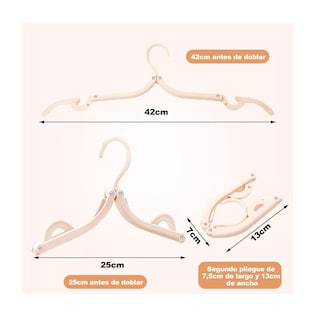 Foto 2 | Foto 2 | Ganchos Plegables para Ropa Belug color Beige 10 Piezas