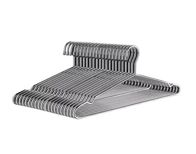 Foto 1 | Foto 1 | Ganchos Para Ropa De Perchas De Acero Inoxidable 20pcs/45 Cm Plata
