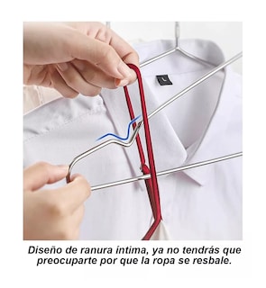 Foto 4 | Foto 4 | Ganchos Para Ropa De Perchas De Acero Inoxidable 20pcs/45 Cm Plata