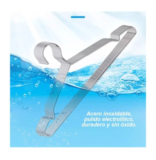 Foto 5 | Foto 5 | Ganchos Para Ropa De Perchas De Acero Inoxidable 20pcs/45 Cm Plata
