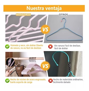Foto 5 | Foto 5 | Paquete de 20 Ganchos para Ropa Metálicos Antiderrapantes Multicolor